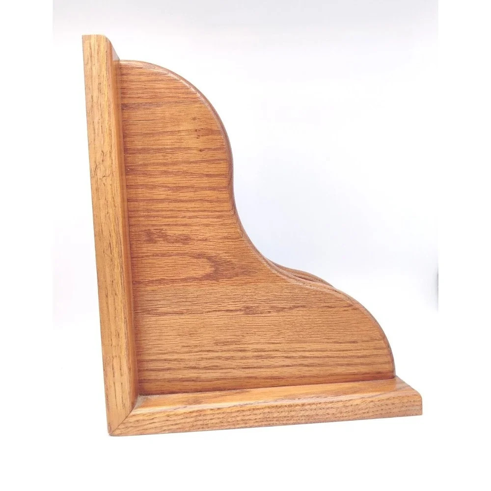 Set of 2 Wooden Shelf Brackets? Mounted Rack Support? Lacquered Bookends? Wood